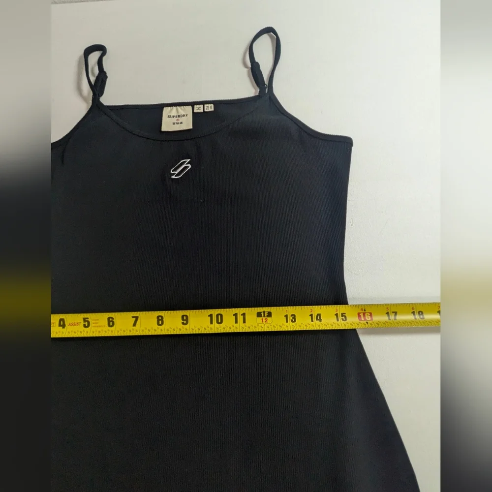 Superdry Code Essential Strappy Mini Slim Fit Tank Dress Bodycon Black Sz 10 EUC - Picture 15 of 16